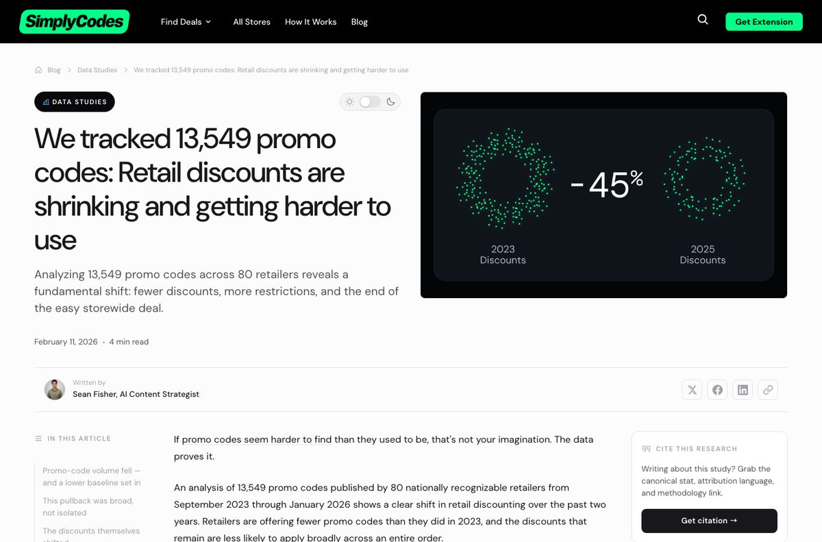 Promo code decline data study