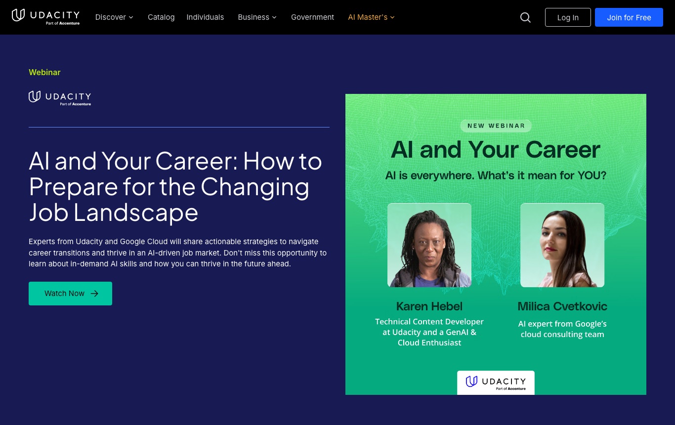 AI and Your Career webinar with Udacity and Google Cloud
