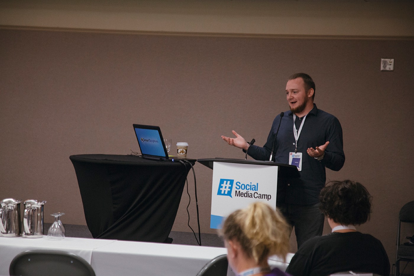 Dakota Shane Nunley speaking at Social Media Camp in Victoria, British Columbia.